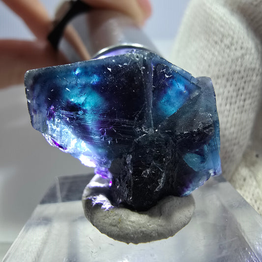 Phantom Fluorit Würfel Stufe, zonal - Neuer Fund! Okorusu, Namibia 27*20*14mm