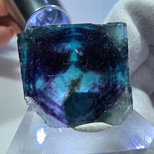 Phantom Fluorit Würfel, zonal - Neuer Fund! Okorusu, Namibia 30*27*13mm