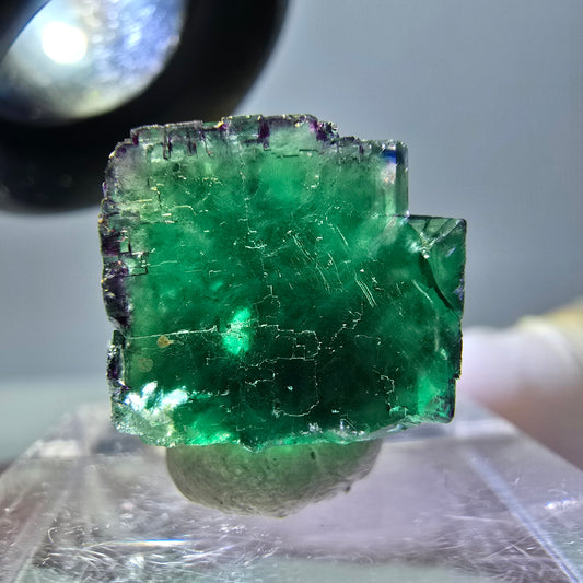 Phantom Fluorit Würfel Stufe, grün lila Okorusu, Namibia 17*15*13mm