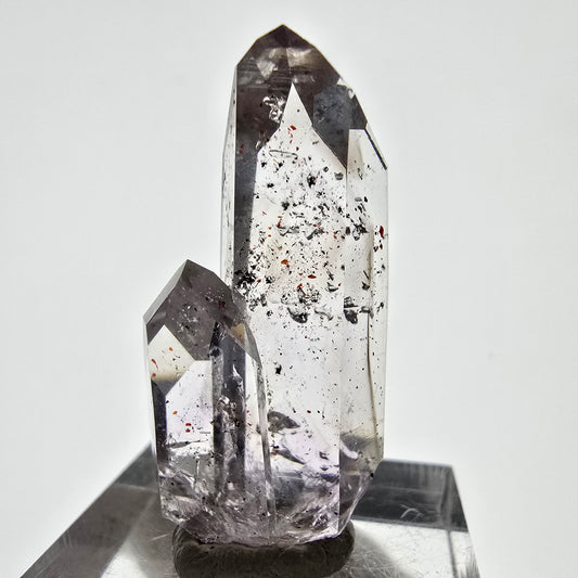 Spécimen d'améthyste fantôme Harlequin, Streep Mine, Goboboseb, Namibie, 35 x 15 x 12 mm 