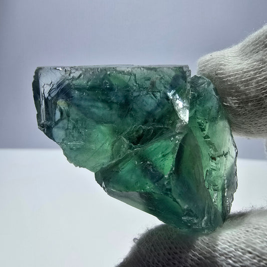 Rare spécimen de cube de fluorite fantôme, parqueté vert Okorusu, Namibie, 48 x 32 x 27 mm 