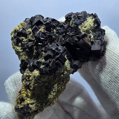 Cube de fluorite fantôme zonal, spécimen d'orthose, Erongo, Namibie, 62 x 38 x 20 mm 