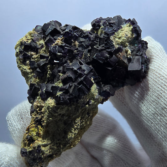 Cube de fluorite fantôme zonal, spécimen d'orthose, Erongo, Namibie, 62 x 38 x 20 mm 