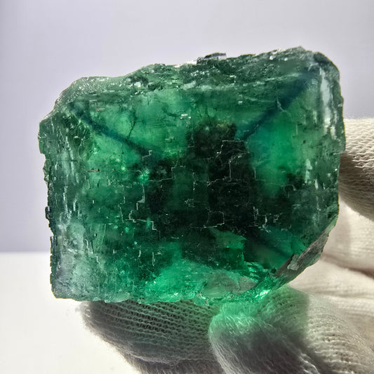 Rare spécimen de cube de fluorite fantôme, parqueté vert Okorusu, Namibie, 39 x 36 x 22 mm 