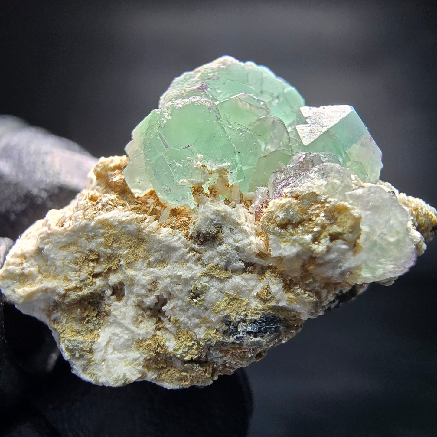 Fluorite Zonare, muscovite, stade orthoclase Erongo, namibie, Collection 32*26*16mm