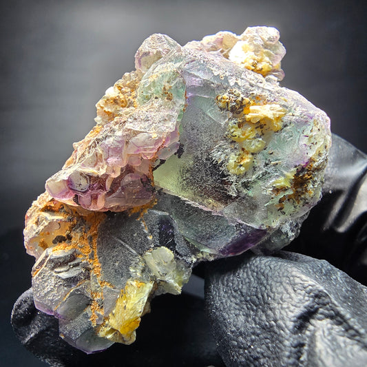 Zonare Phantom Fluorite vert violet marron cube étape Erongo namibie 53*30*32mm