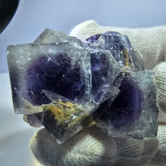 Phantom Fluorit Würfel Stufe, parkettiert blau lila Okorusu, Namibia 53*38*32mm