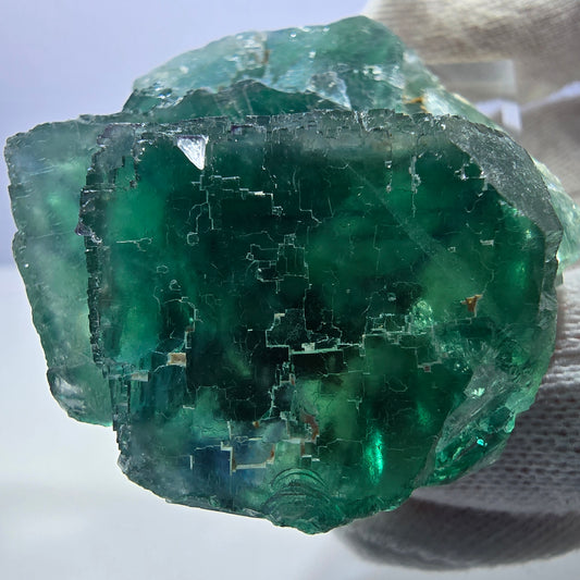 Phantom Fluorit Würfel Stufe, parkettiert grün lila Okorusu, Namibia 59*51*27mm