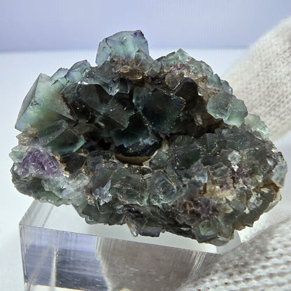 Seltene Phantom Fluorit Würfel Stufe zonal grün lila Okorusu, Namibia 35*35*23mm
