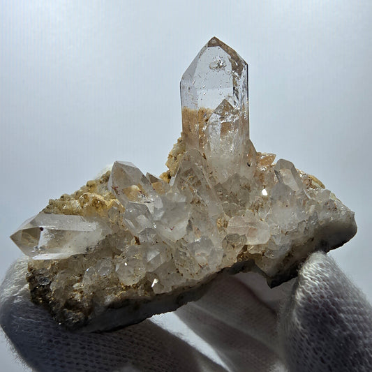 Enhydro Harlequin Quartz fumé, calcite UV Stage Valentine Pocket Goboboseb Namibie 55*36*35mm 