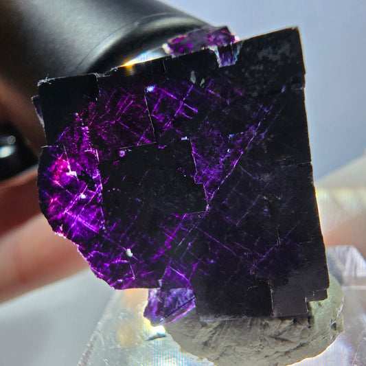 Phantom Fluorit Würfel Stufe grün lila zonal 11:11 Angel Pocket, Namibia 32*21*20mm