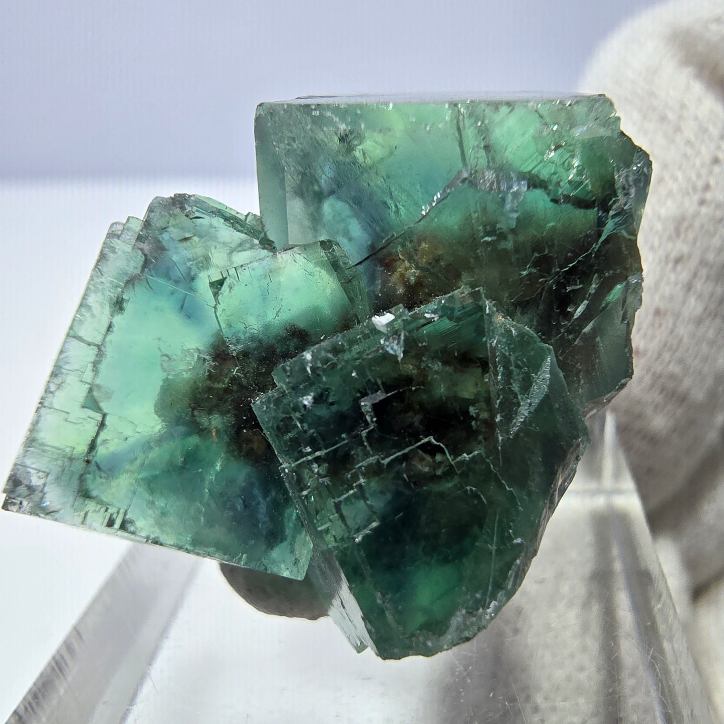 Rare Phantom Fluorite Cube Specimen, parqueted, green Okorusu, Namibia 29*23*21mm 