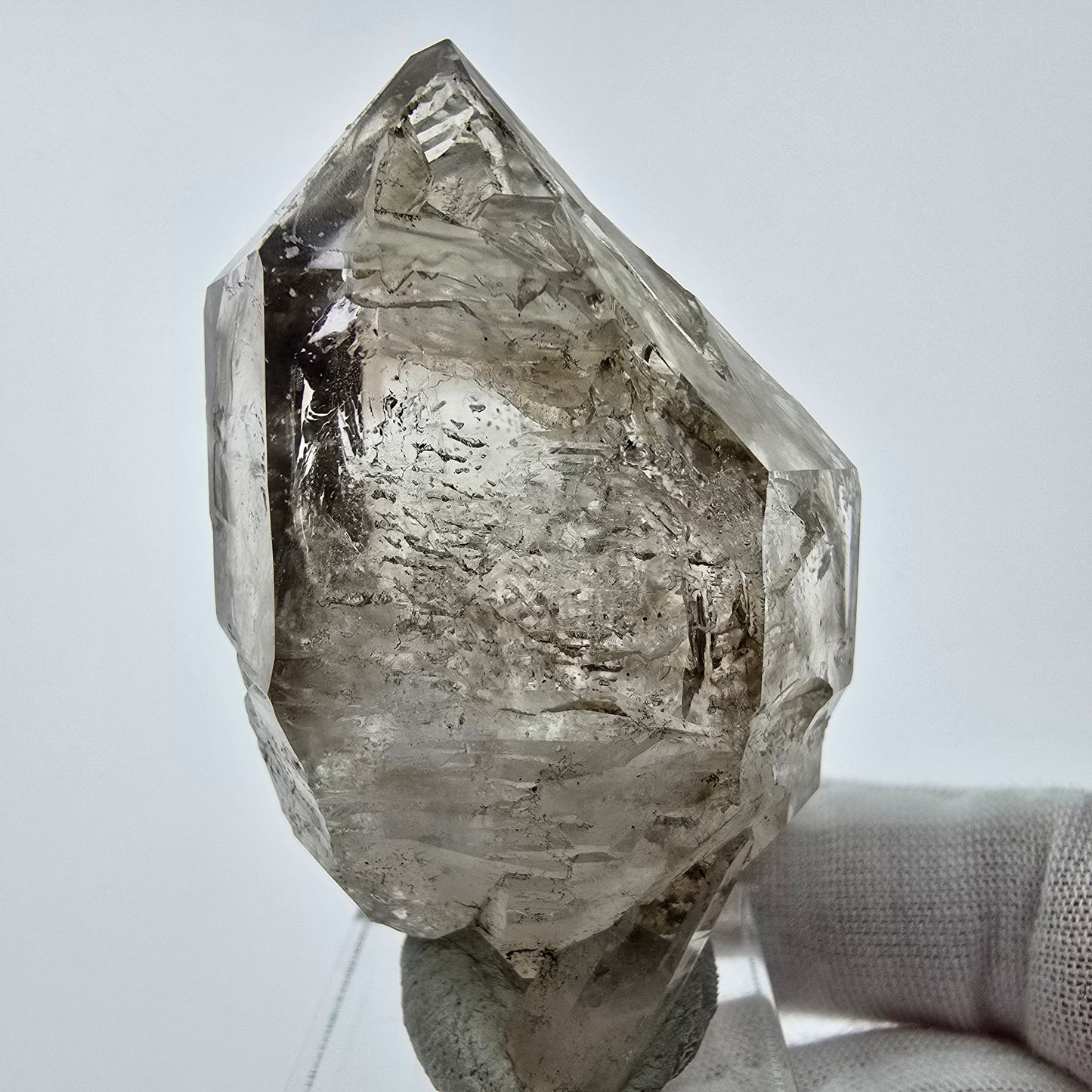 Enhydro Phantom Rauchquarz Zepter Spitze 1x Blase Goboboseb, Namibia 60*36*26mm