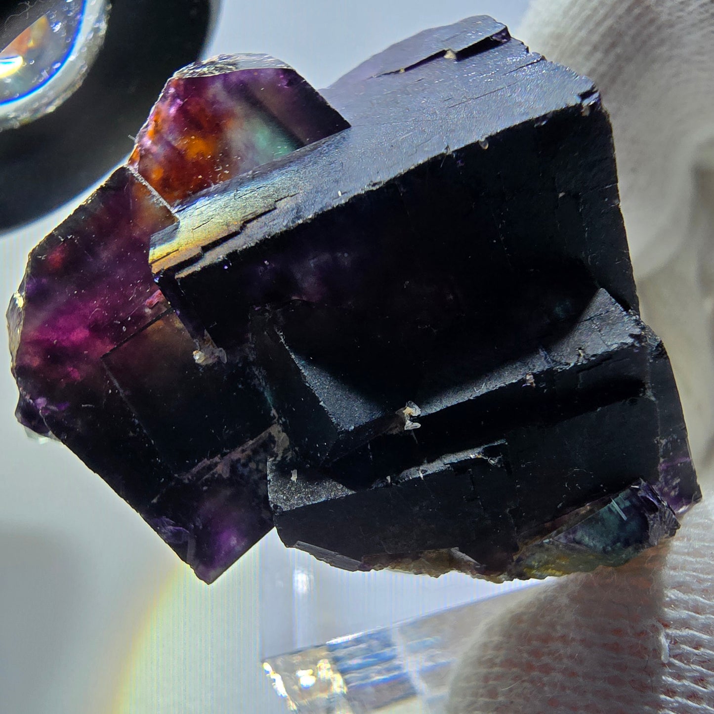 Rare Phantom Fluorite Cube Specimen zonal green purple Okorusu, Namibia 39*39*26mm 
