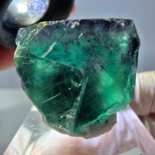 Phantom Fluorit Würfel Stufe, parkettiert grün lila Okorusu, Namibia 25*24*22mm
