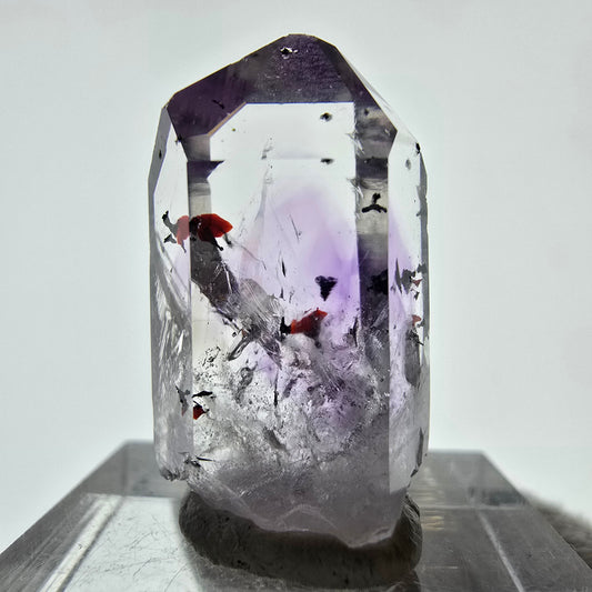 Améthyste fantôme Harlequin d'Enhydro, 1x Bubble Streep Mine, Namibie 26 x 15 x 11 mm 