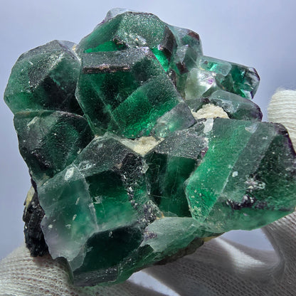 Rare Phantom Fluorite zonal, Schorl Tourmaline Hyalite Erongo, Namibia 79*70*56mm 