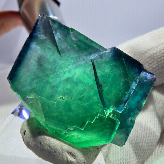 Phantom Fluorit Würfel Stufe parkettiert zonal Okorusu, Namibia 39*27*21mm