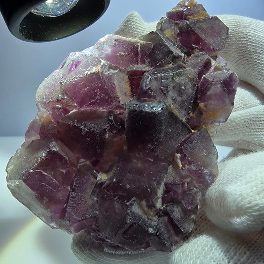 Phantom Fluorit Würfel Stufe, parkettiert pink gelb Okorusu, Namibia 86*53*21mm