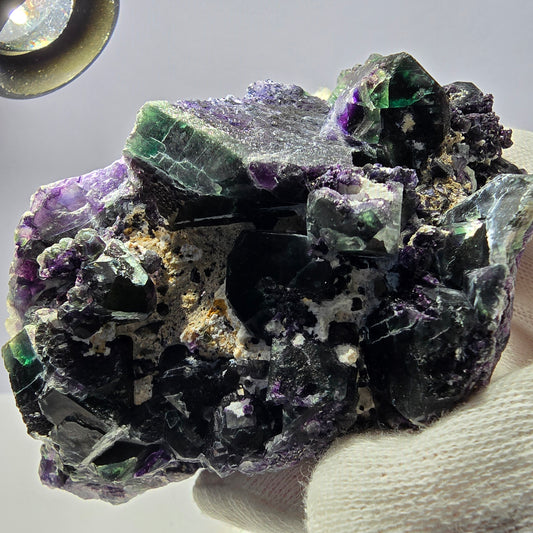 Große Fluorit Würfel Stufe, grün lila zonal Erongo Namibia 105*68*48mm