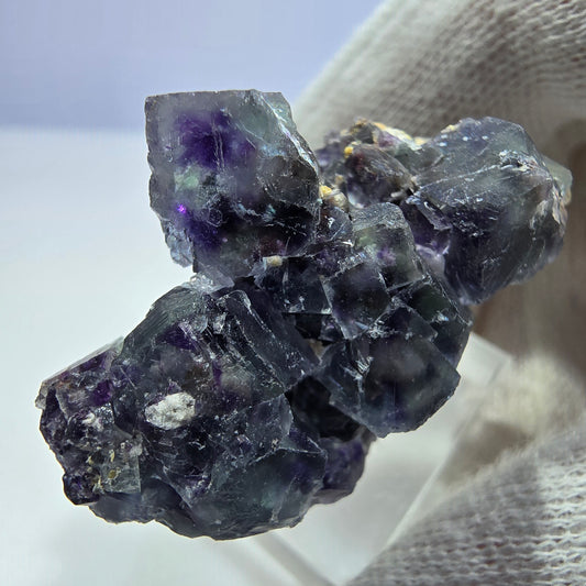 Klare Phantom Fluorit Würfel Stufe zonal grün lila Okorusu, Namibia 41*37*25mm