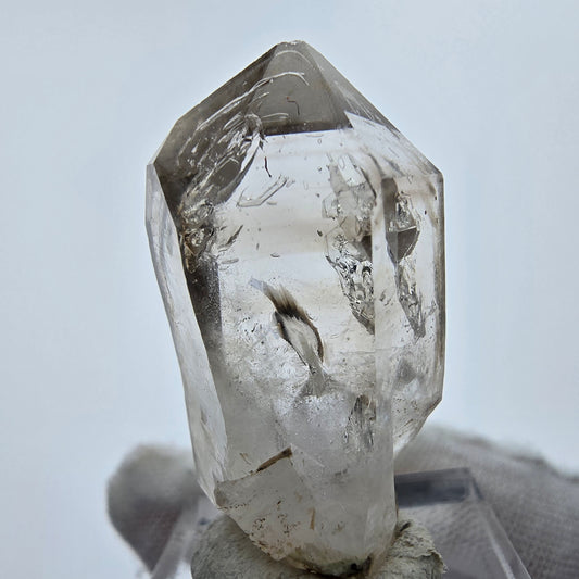 Enhydro Phantom Smoky Quartz Sceptre Tip 1x Bubble Goboboseb, Namibie 38*19*16mm 