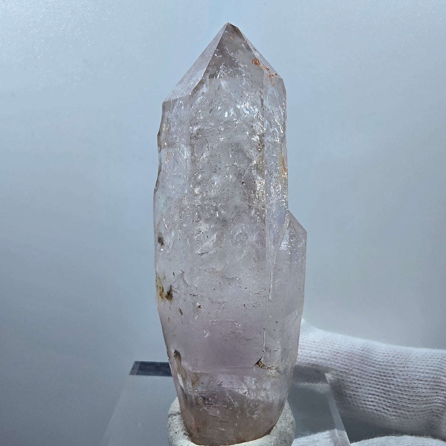 Sceptre d'améthyste squelette lémurien Enhydro, 2 pièces, Bubble Valentine Pocket Gob. Namibie 77 x 29 x 22 mm 