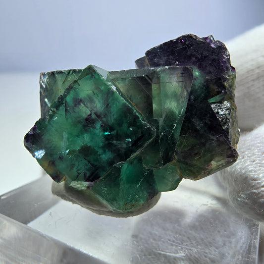 Seltene Phantom Fluorit Würfel Stufe zonal grün lila Okorusu, Namibia 29*17*17mm