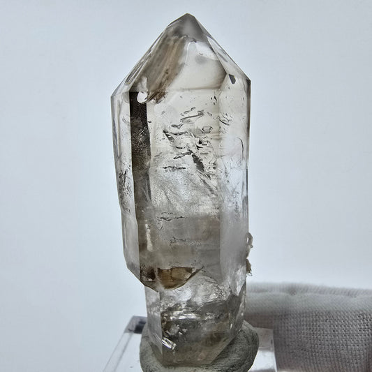 Enhydro Phantom Smoky Quartz Sceptre Tip 1x Bubble Goboboseb, Namibie 57*21*18mm 