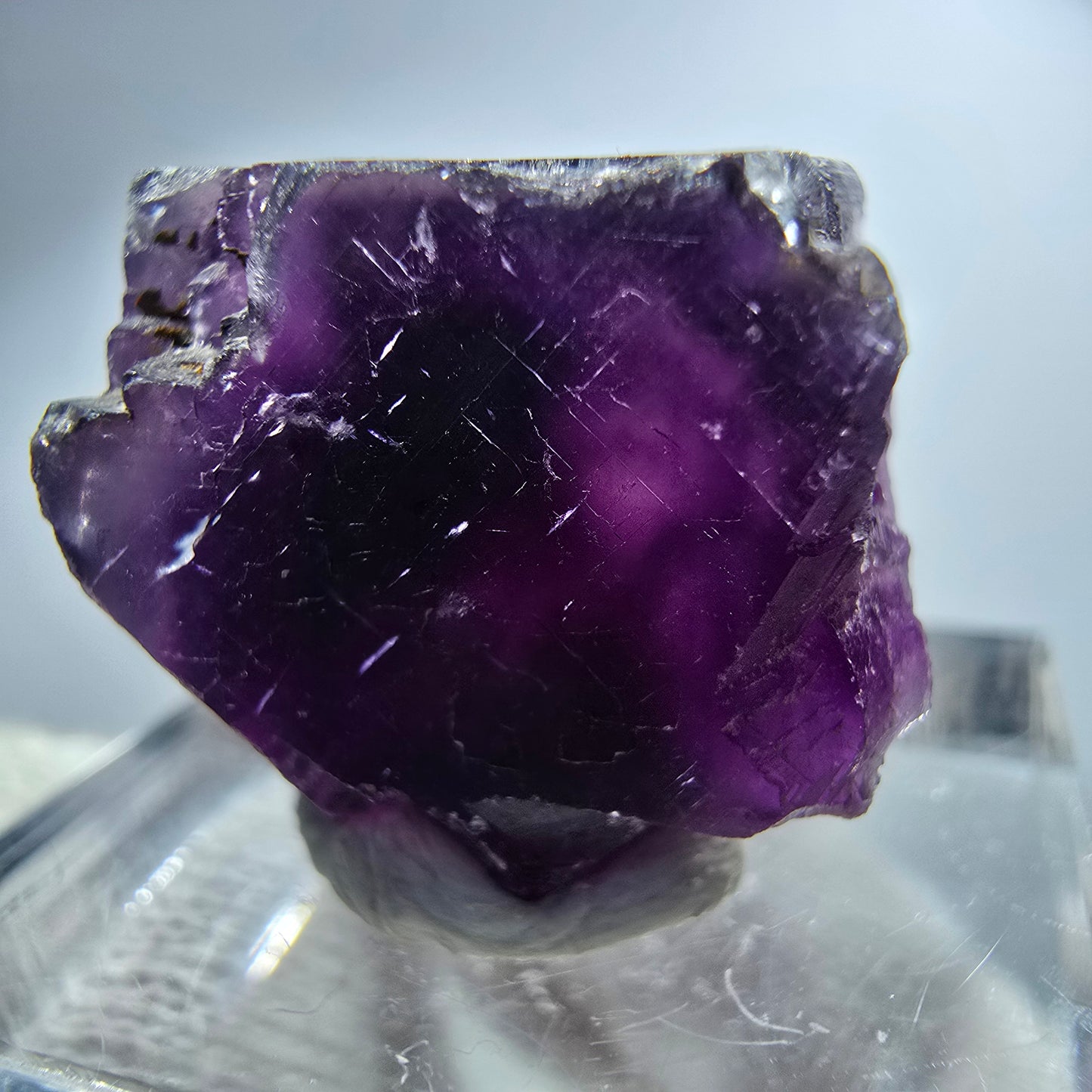 Rare spécimen de cube de fluorite fantôme, violet Okorusu, Namibie 23 x 22 x 17 mm 