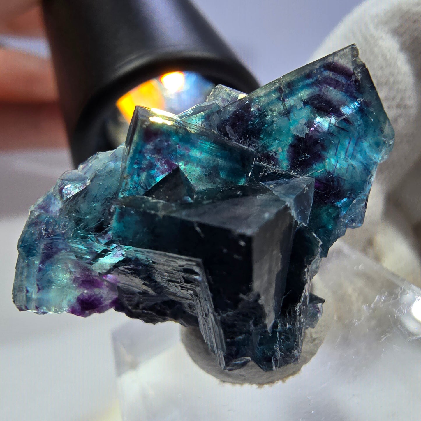 Phantom Fluorit Würfel Stufe, zonal - Neuer Fund! Okorusu, Namibia 30*24*16mm