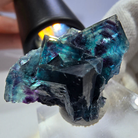 Phantom Fluorit Würfel Stufe, zonal - Neuer Fund! Okorusu, Namibia 30*24*16mm