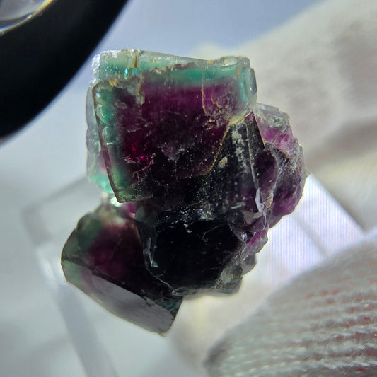 Seltene Phantom Fluorit Würfel Stufe, grün pink Okorusu, Namibia 24*16*14mm