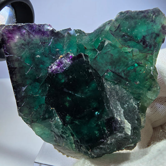 Seltene Phantom Fluorit Würfel Stufe zonal grün lila Okorusu, Namibia 63*53*28mm