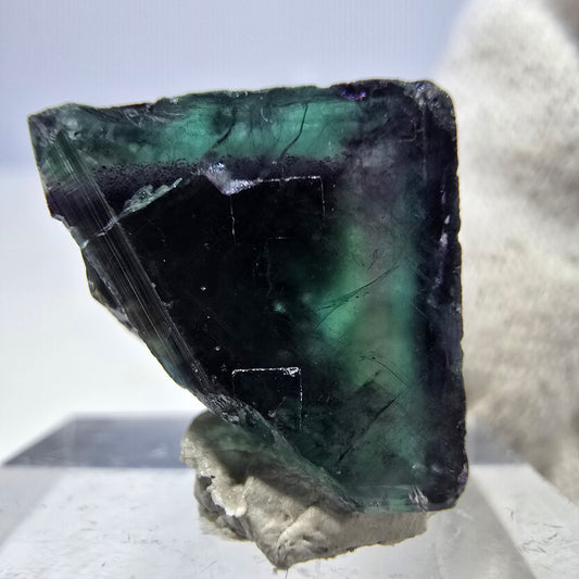 Seltener Phantom Fluorit Würfel, zonal grün lila Okorusu, Namibia 19*20*15mm