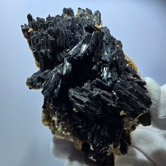 Grand spécimen de tourmaline Schorl et de muscovite, Erongo, Namibie, 95 x 64 x 55 mm 
