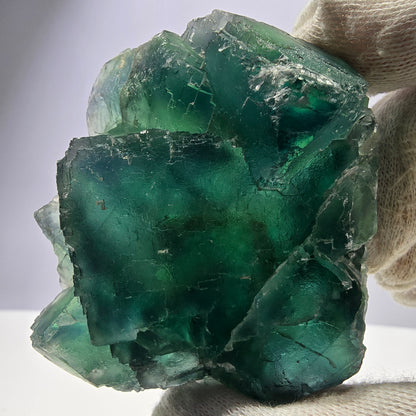 Rare spécimen de cube de fluorite fantôme, parqueté vert Okorusu, Namibie, 77 x 73 x 27 mm 