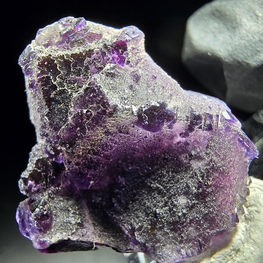 Stade de cube de fluorite fantôme violet Okorusu, namibie 23*22*9mm collection minérale