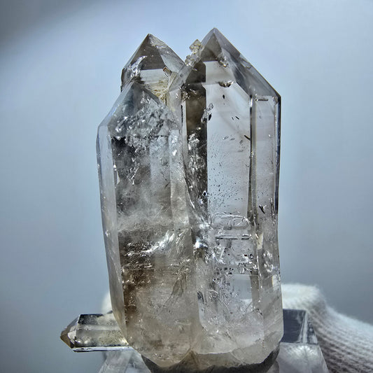Enhydro Phantom Rauchquarz DT Zepter, 2x Blase Goboboseb, Namibia 42*29*17mm