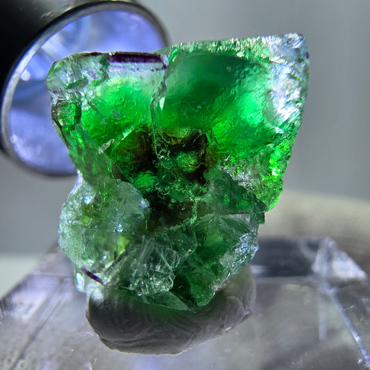 Phantom Fluorit Würfe Stufe, grün weiß lila zonal Erongo, Namibia 16*16*12mm