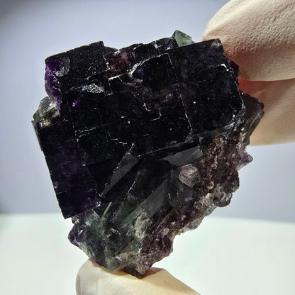 Spécimen de cube de fluorite fantôme parqueté vert violet Okorusu, Namibie 38*36*21 mm 