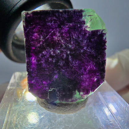 Phantom Fluorit Würfel Stufe grün lila zonal 11:11 Angel Pocket, Namibia 18*16*15mm