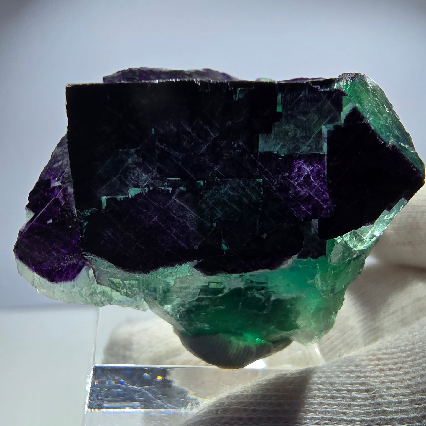 Fluorit Würfel Stufe, parkettiert grün lila 11:11 Angel Pocket Okorusu, Namibia 43*40*26mm