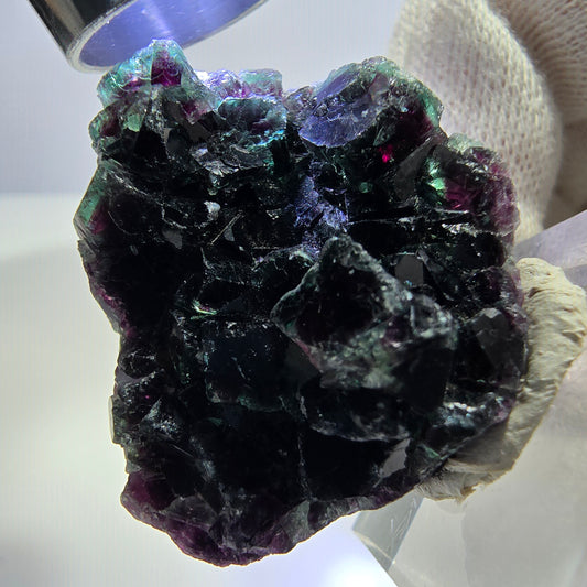 Klare Phantom Fluorit Würfel Stufe, grün lila Okorusu, Namibia 36*33*14mm