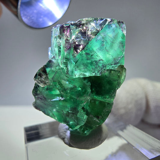 Morceaux de fluorite fantôme, vert violet zonal Okorusu, Namibie 28*24*15 mm 