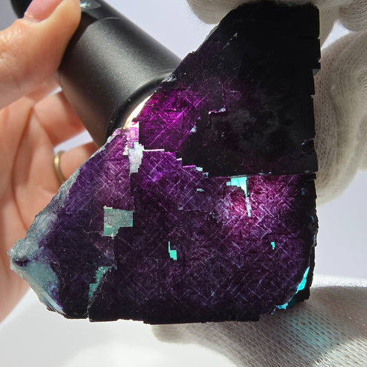 Große Phantom Fluorit Würfel Stufe grün lila zonal 11:11 Angel Pocket, Namibia 73*71*33mm