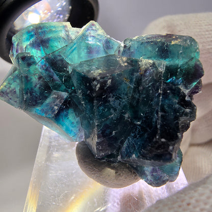 Spécimen de cube de fluorite fantôme, zonal – Nouvelle découverte ! Okorusu, Namibie, 36 x 27 x 16 mm 