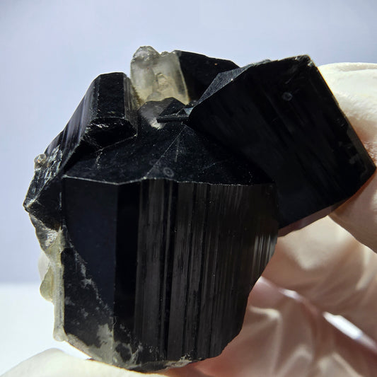Sym. Tourmaline Schörl, quartz fumé, stade hyalite Erongo, Namibie 34*27*15mm 