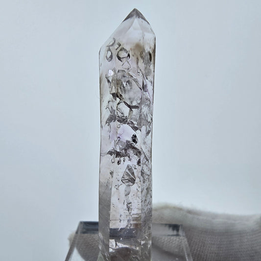 Sceptre en quartz fumé fantôme Enhydro 1x Bubble Goboboseb, Namibie 50*10*7mm Collection 