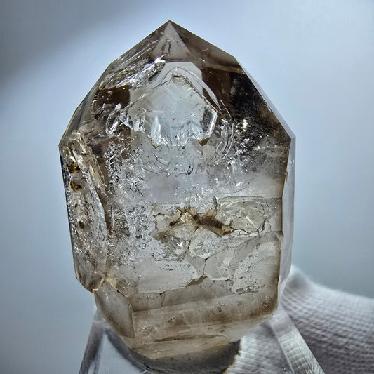 Sceptre en quartz fumé fantôme Enhydro, 1x Bubble Goboboseb, Namibie 44 x 28 x 23 mm 